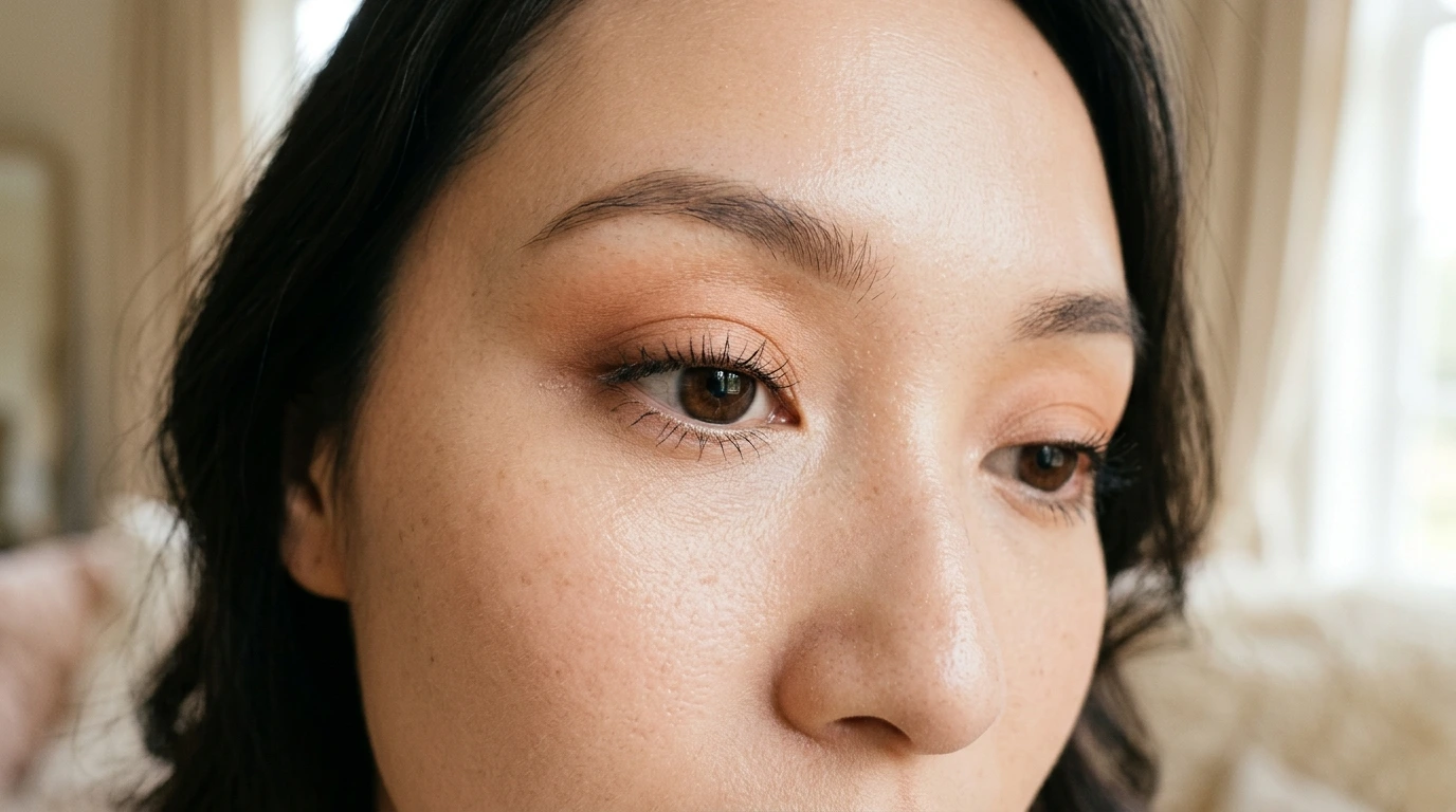Gros plan d'un maquillage du regard délicat
