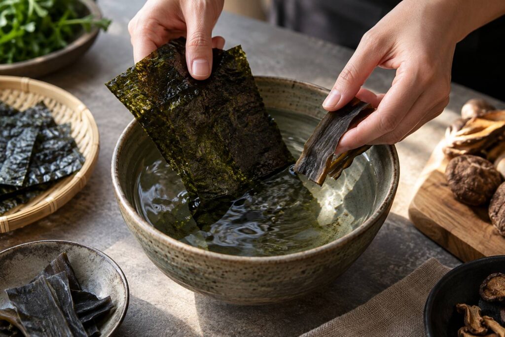 Illustration de détail sur le sujet : Algues nori et kombu : de l’assiette de sushis aux rituels de beauté japonais