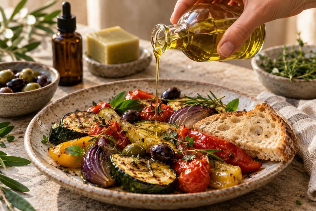 Illustration de détail sur le sujet : Huile d’olive et produits méditerranéens : de l’assiette catalane aux soins de